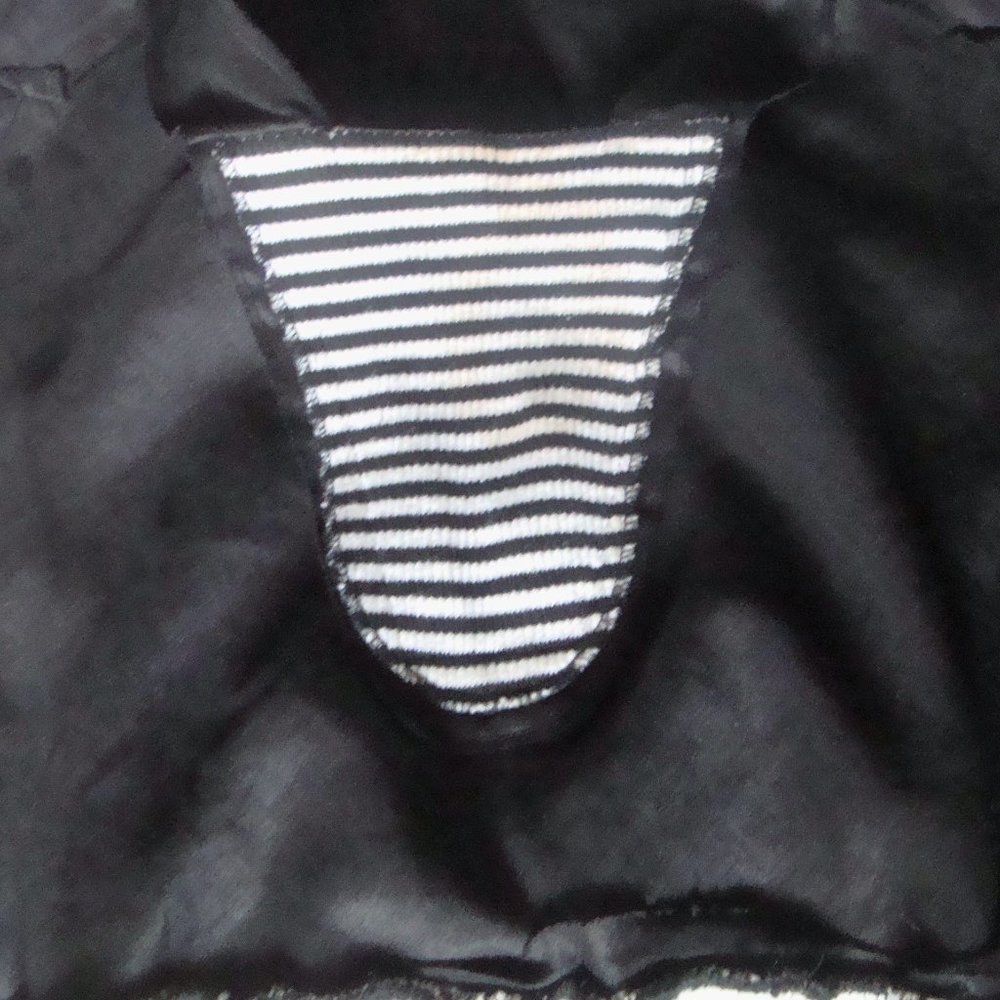 80s Structured Sailor Crisp Black Linen Balloon Sleeve Top - Picture 12 of 16